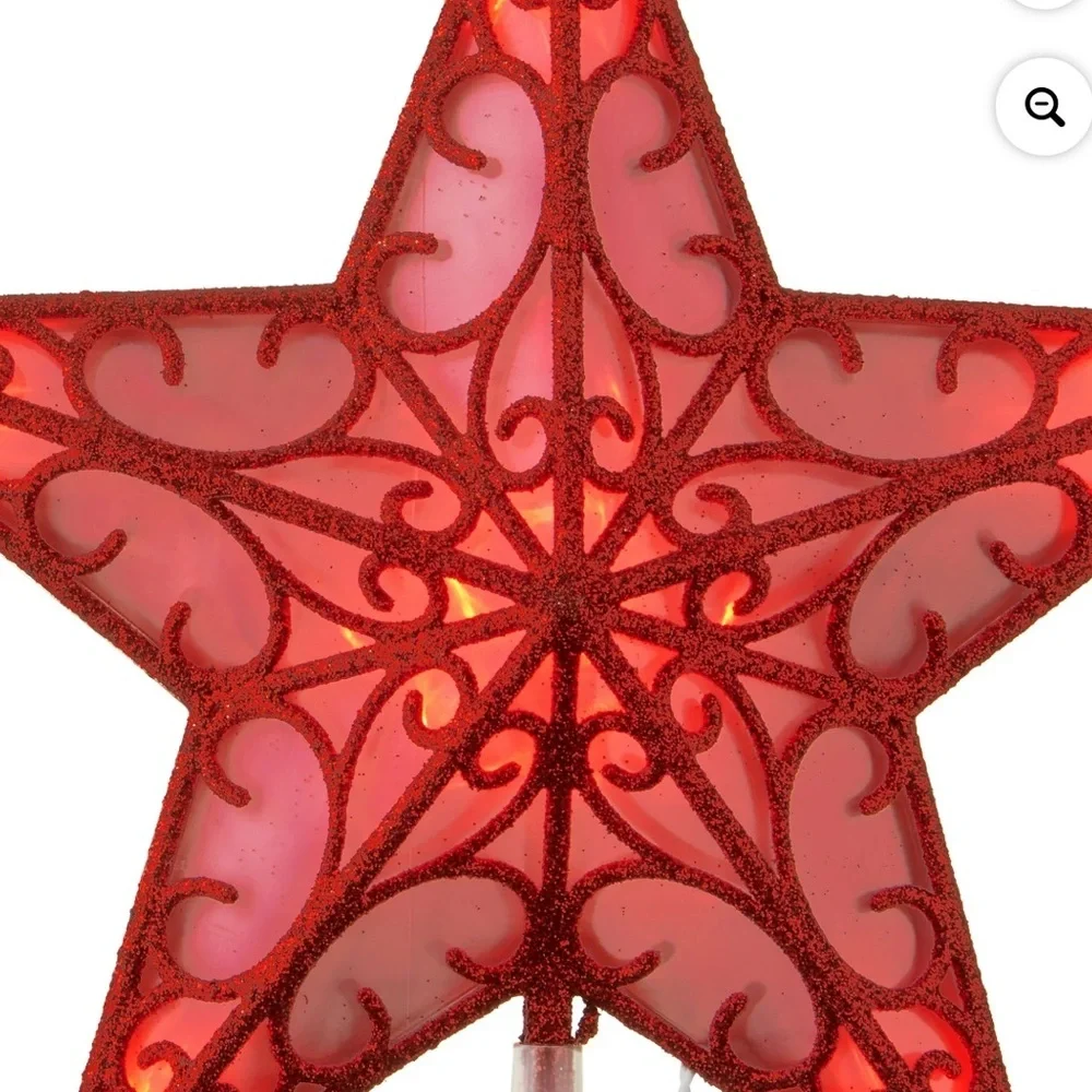 LED Star Christmas Tree Topper red battery operated NEW NWT Xmas holiday time